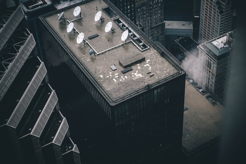 Rooftop with Satellite Dishes