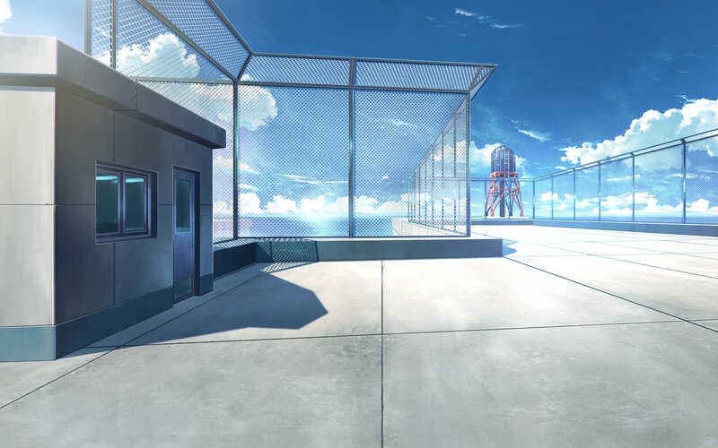 Rooftop with Water Tower — Blue, Serene