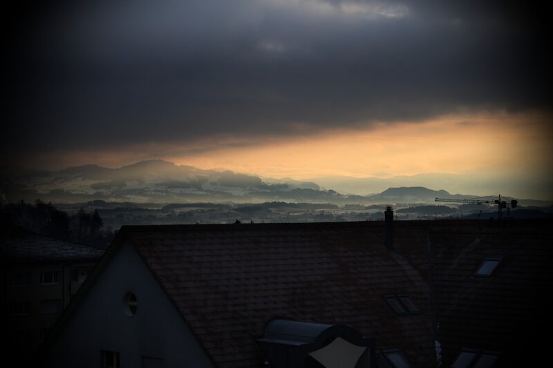 Rooftops and Mountains — Gray
