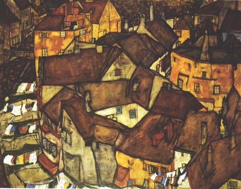 Rooftops of a Town — Brown