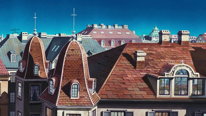 Rooftops of Old Buildings — Red