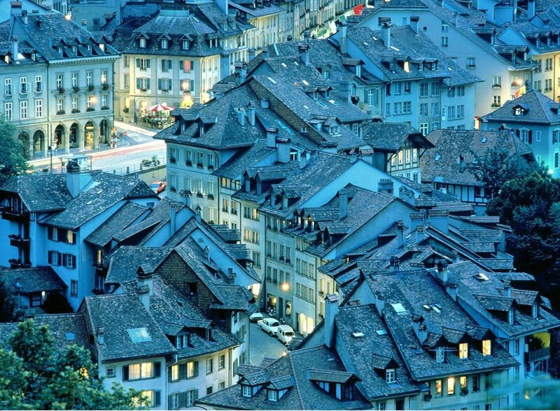 Rooftops of Old Town — Blue