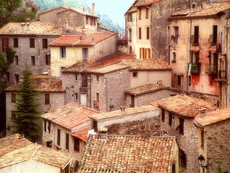 Rooftops of Old Village — Brown