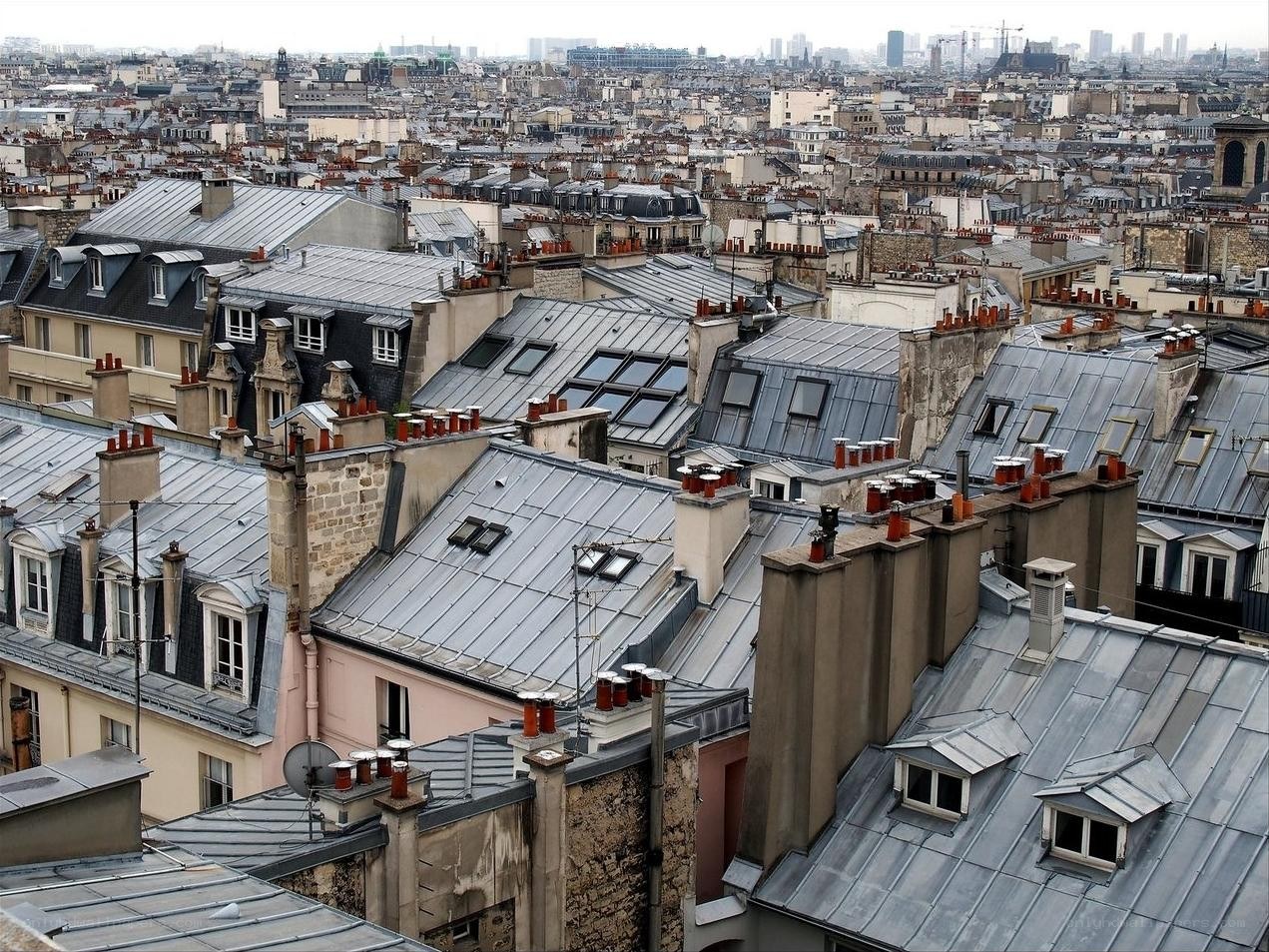 rooftops of paris cityscape