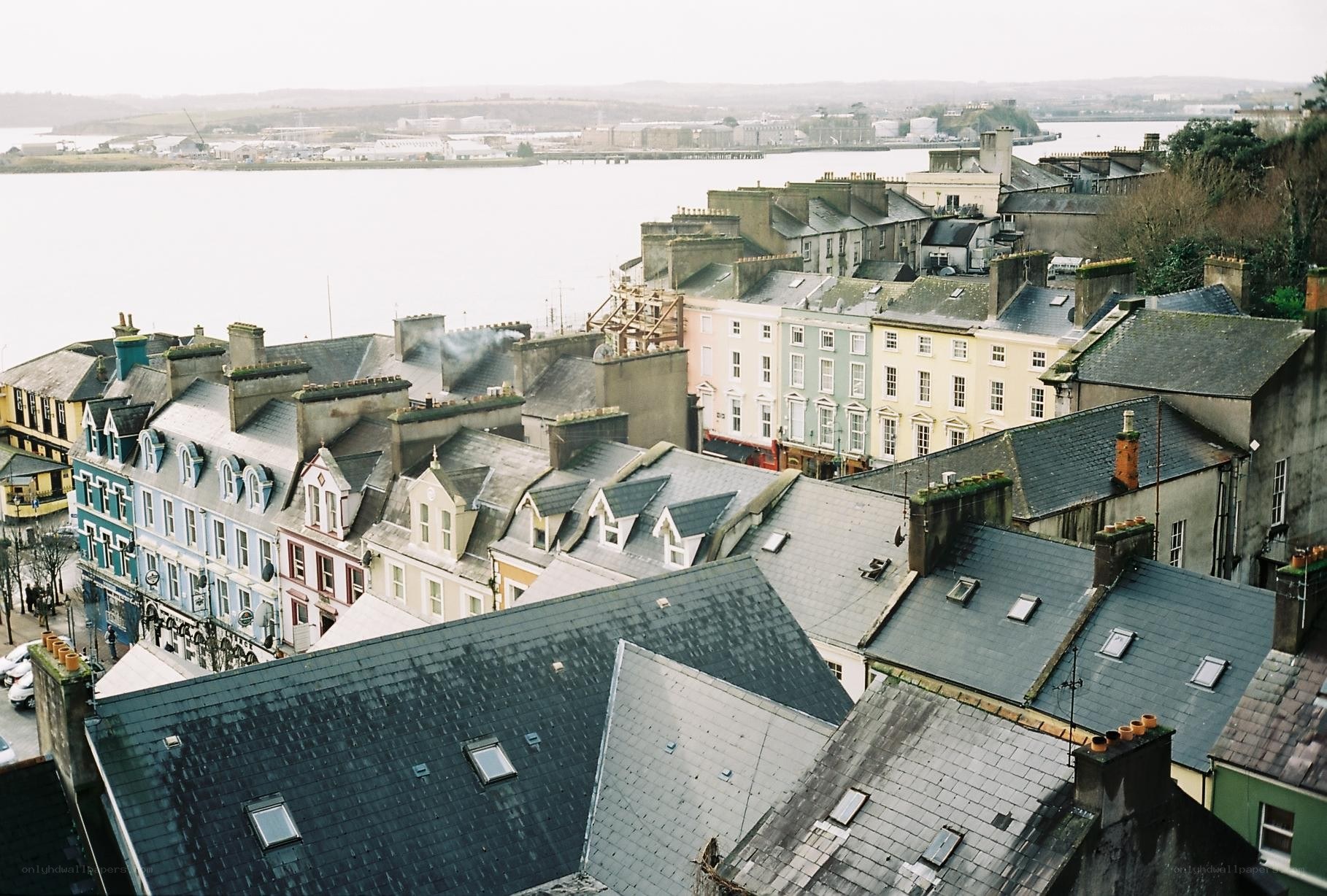 rooftops overlooking a harbor