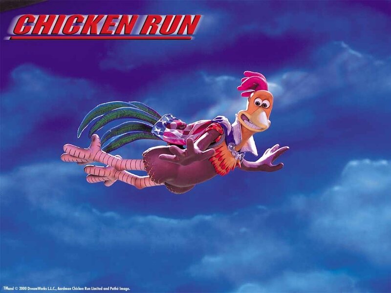 Rooster Flying in Sky — Blue