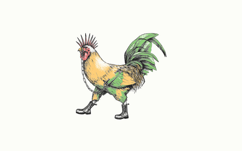 rooster in boots illustration