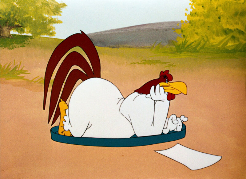 Rooster Lying Down