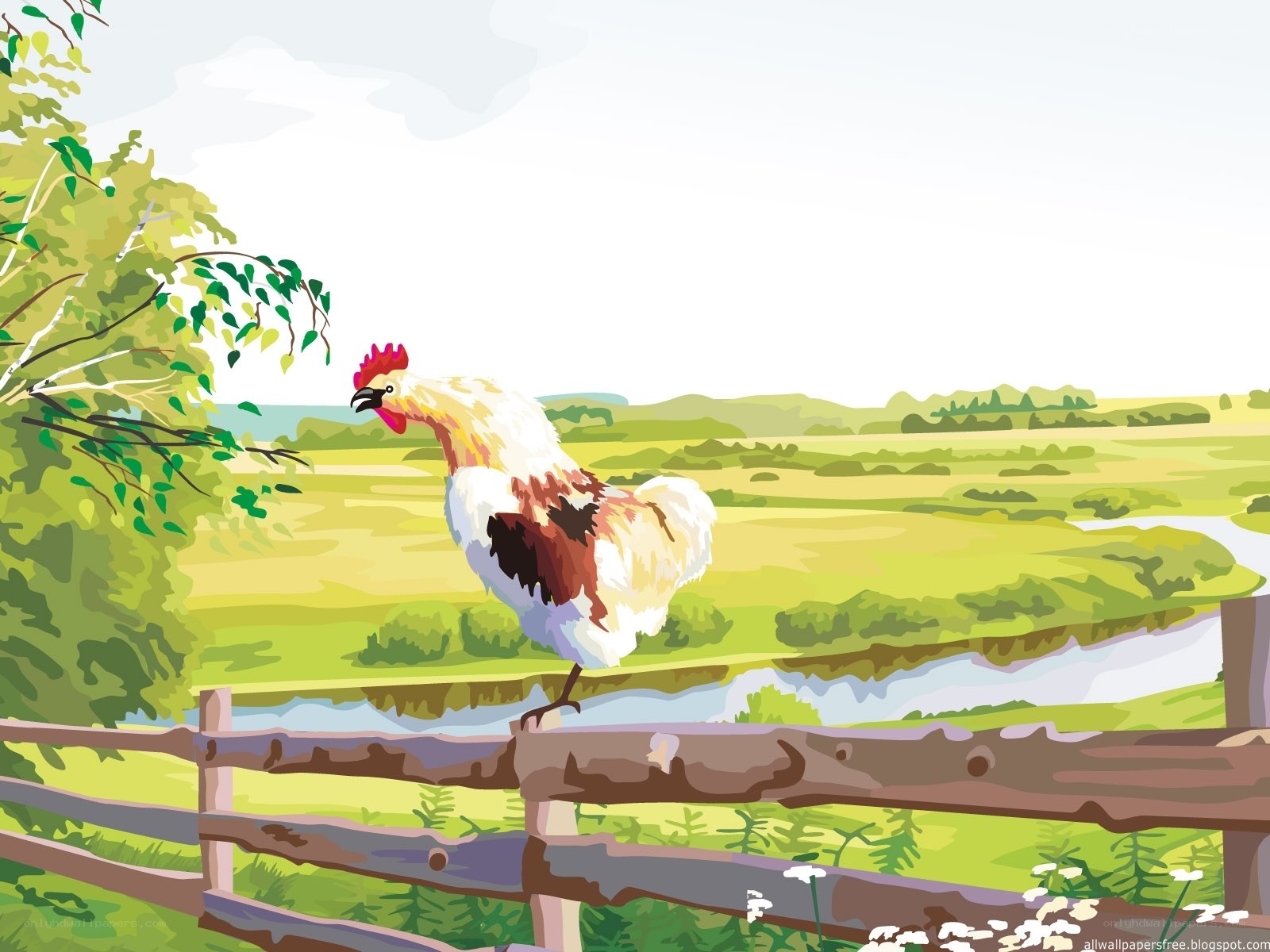 Rooster on a fence