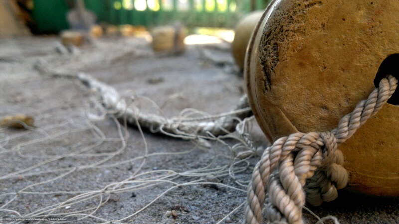 Rope and buoy on concrete