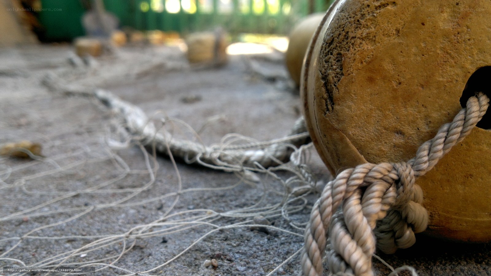 Rope and buoy on concrete