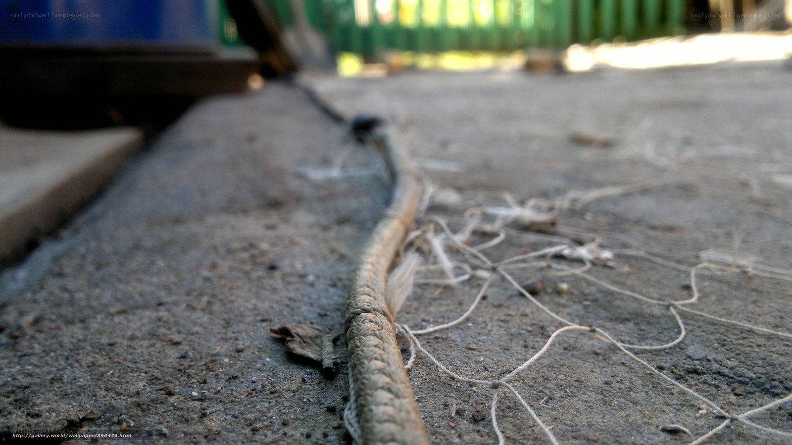 Rope on concrete ground