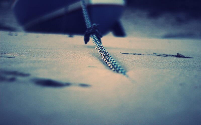 rope on sandy beach