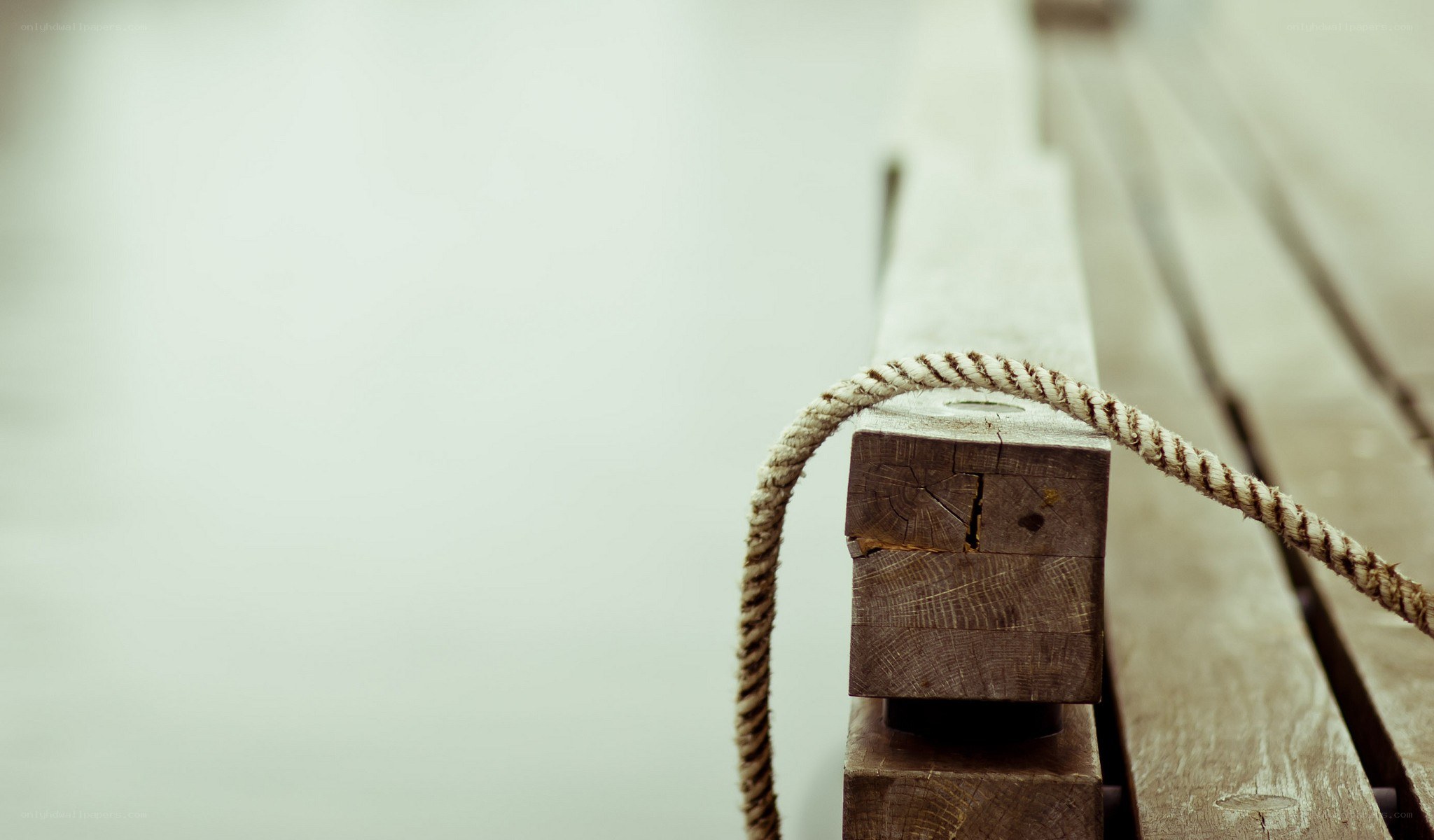 rope on wooden beam