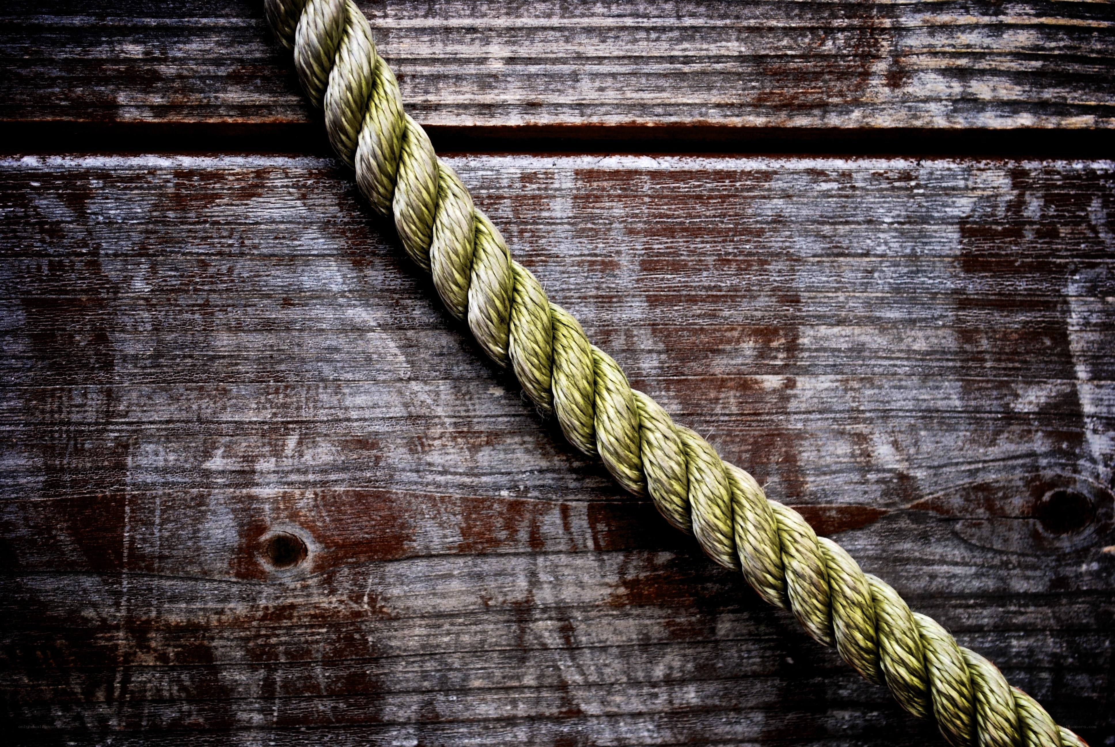 rope on wooden surface