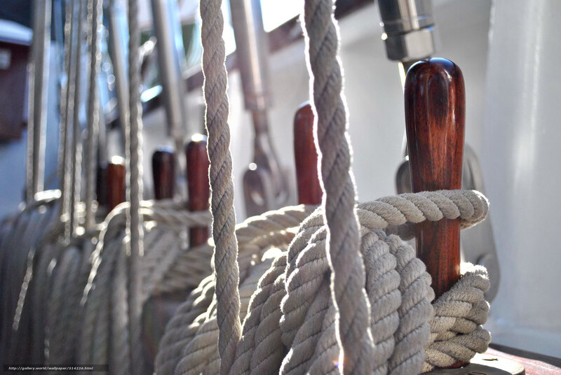 Ropes on a sailing boat