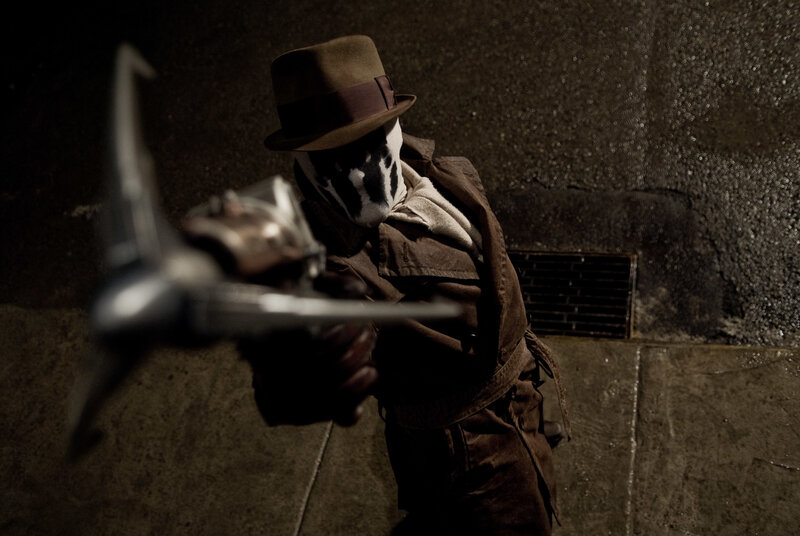 Rorschach character in dark alley