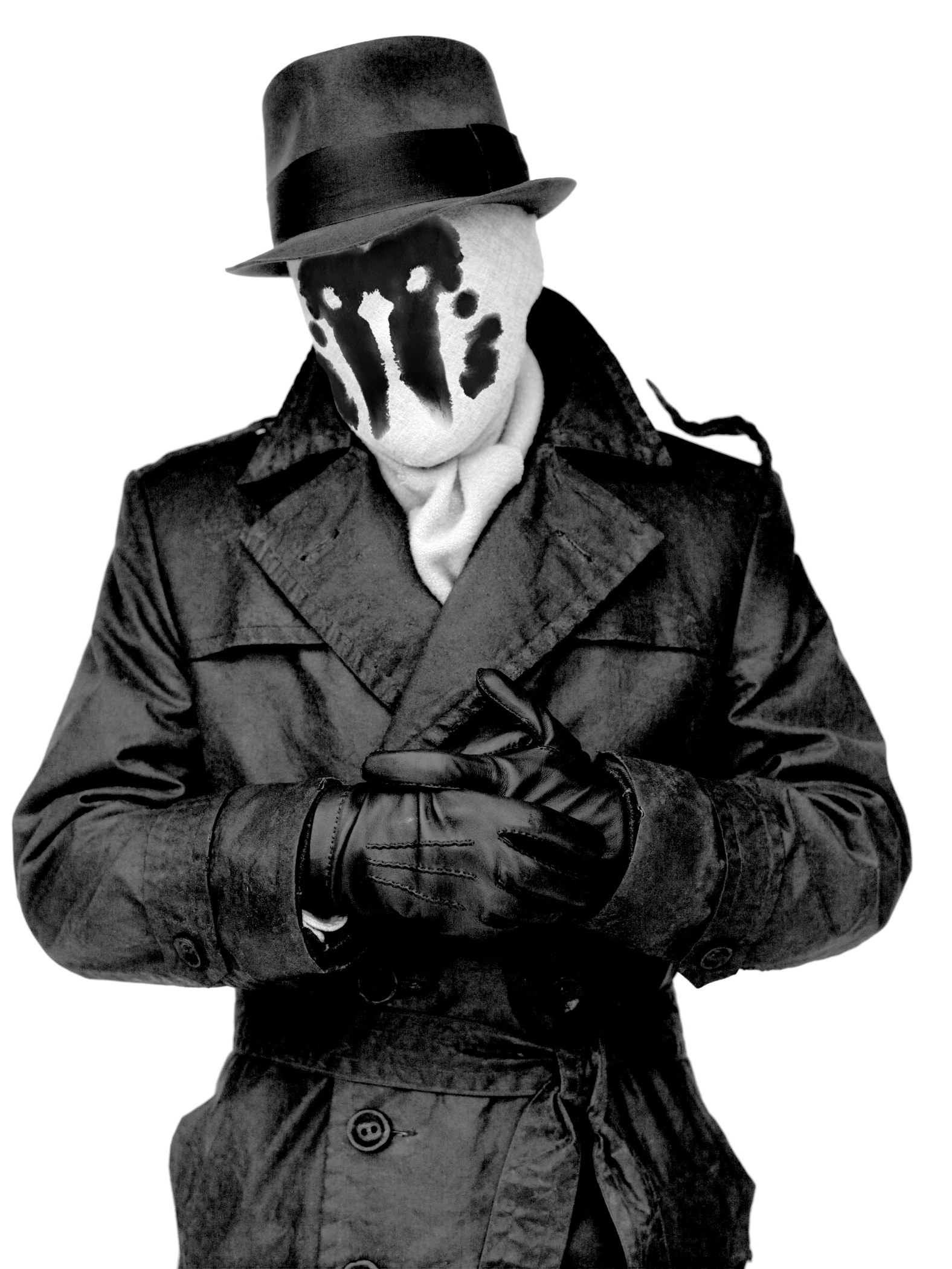 Rorschach character in trench coat
