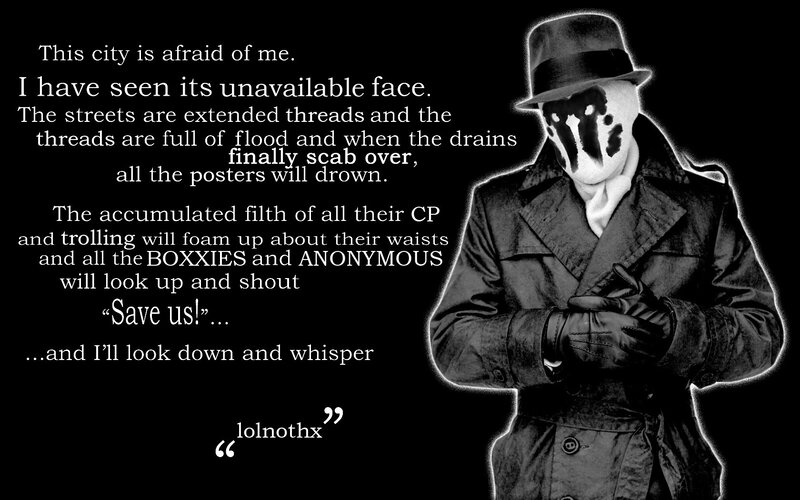Rorschach character with quote
