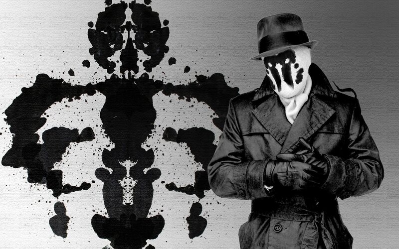 Rorschach in trench coat