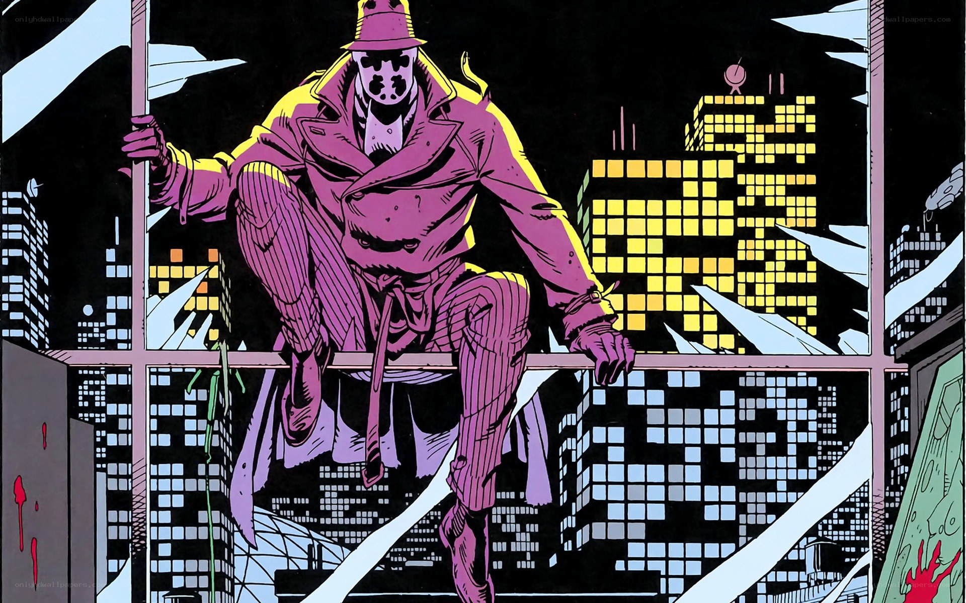 Rorschach on a rooftop
