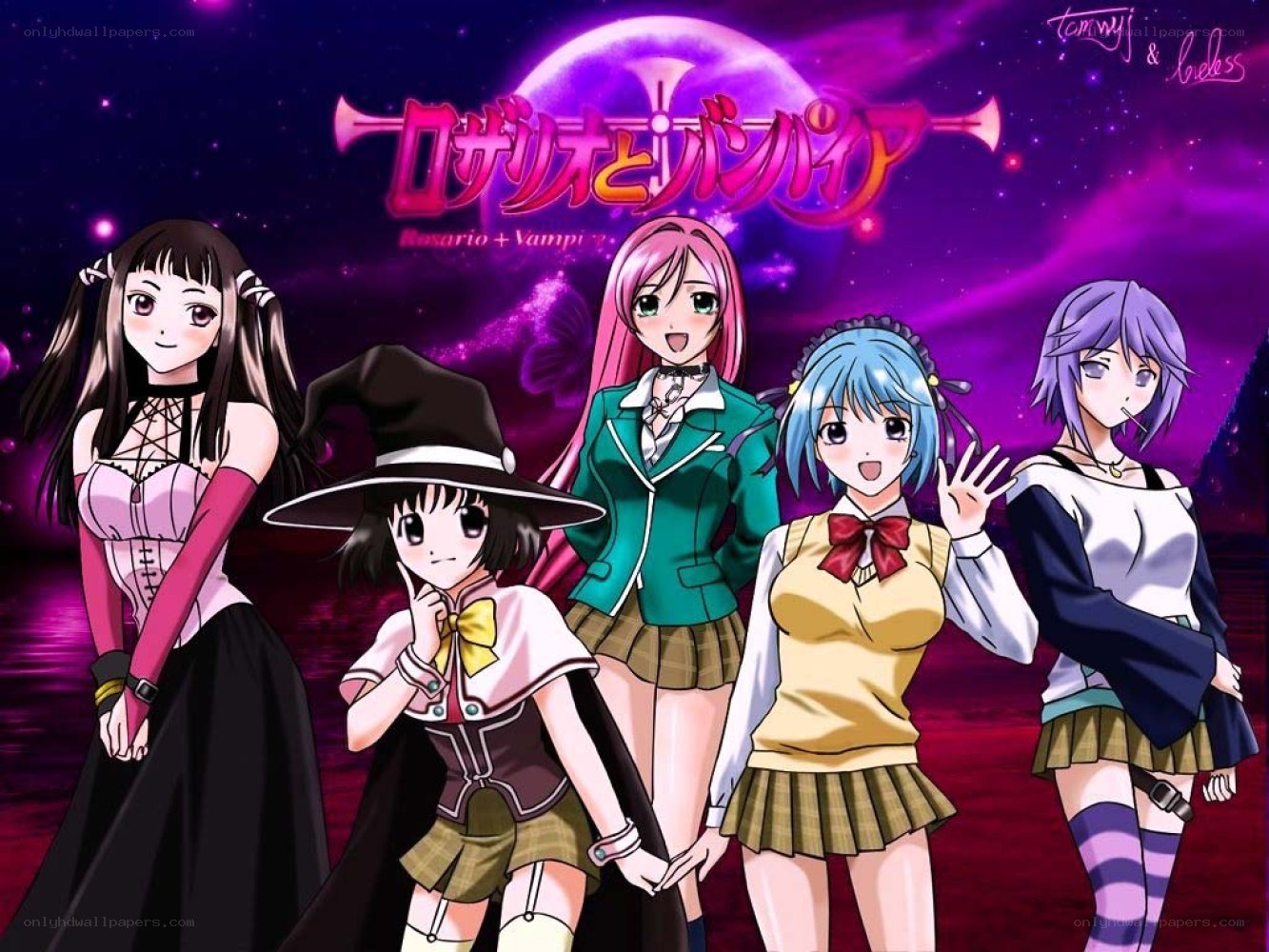 Rosario + Vampire anime characters