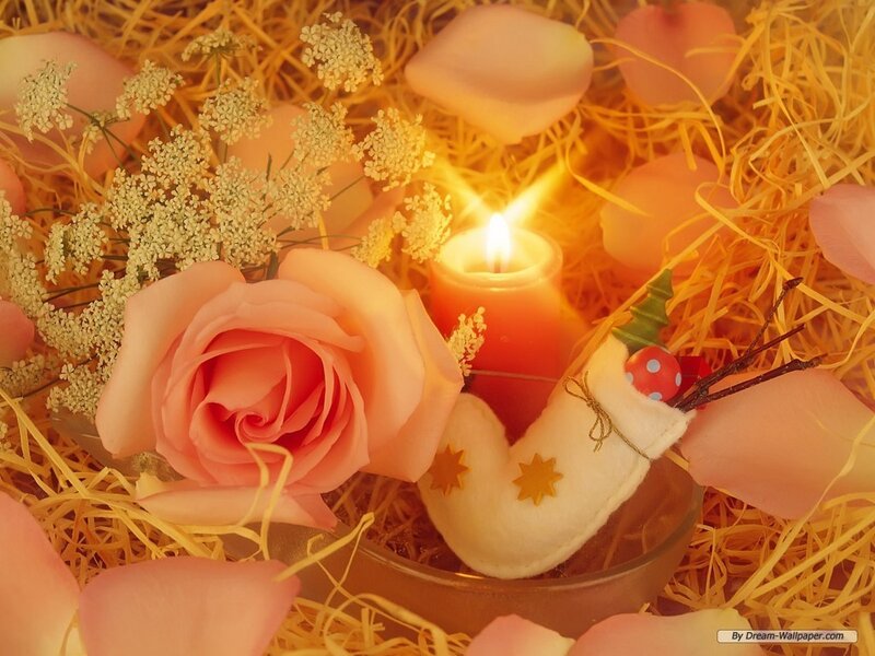 Rose and Candle Arrangement