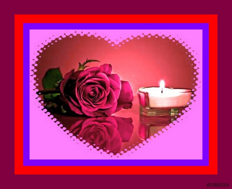 Rose and Candle in Heart
