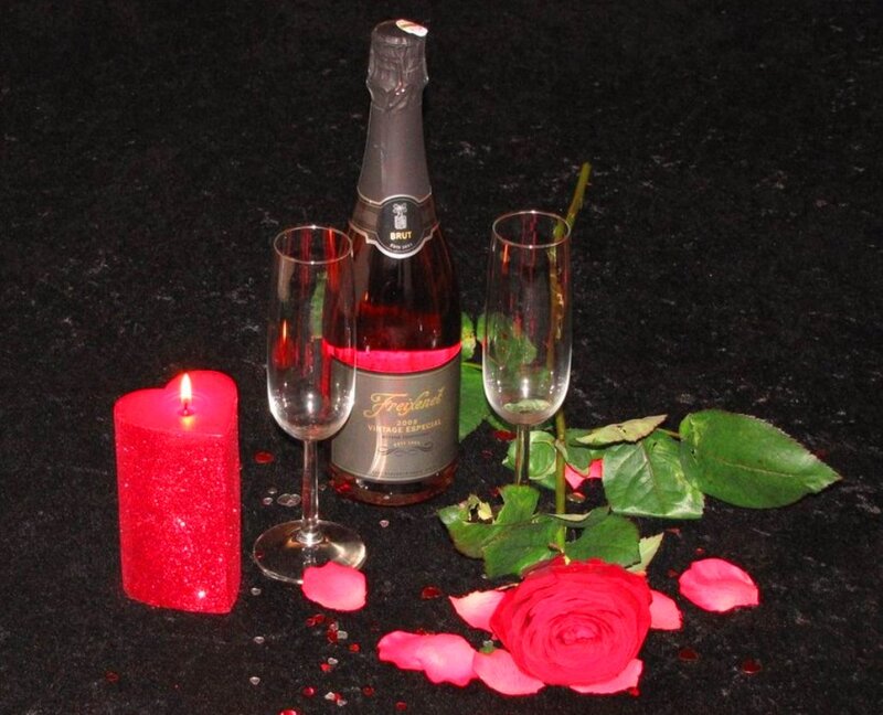 Rose and Champagne Bottle
