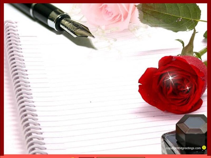 Rose and fountain pen on notebook