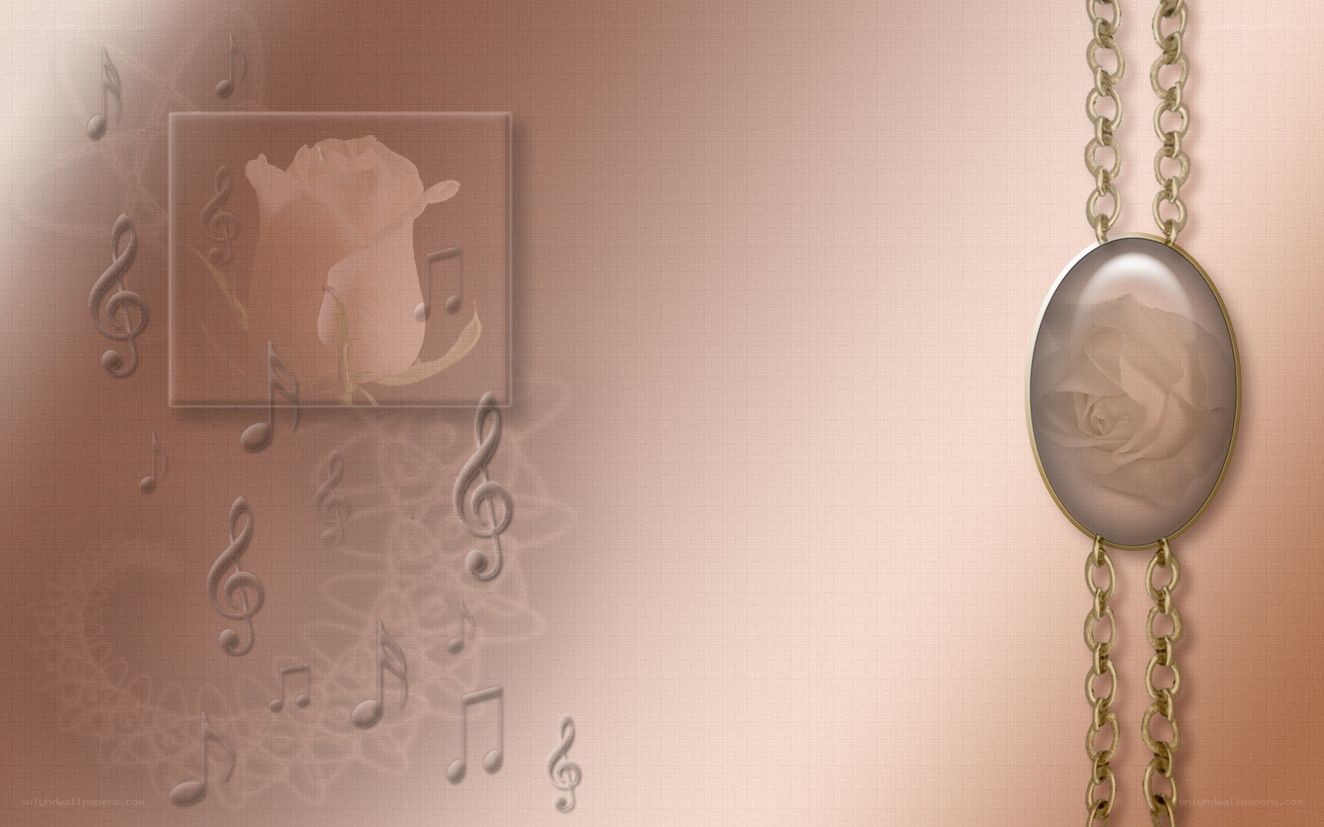 rose and music notes background