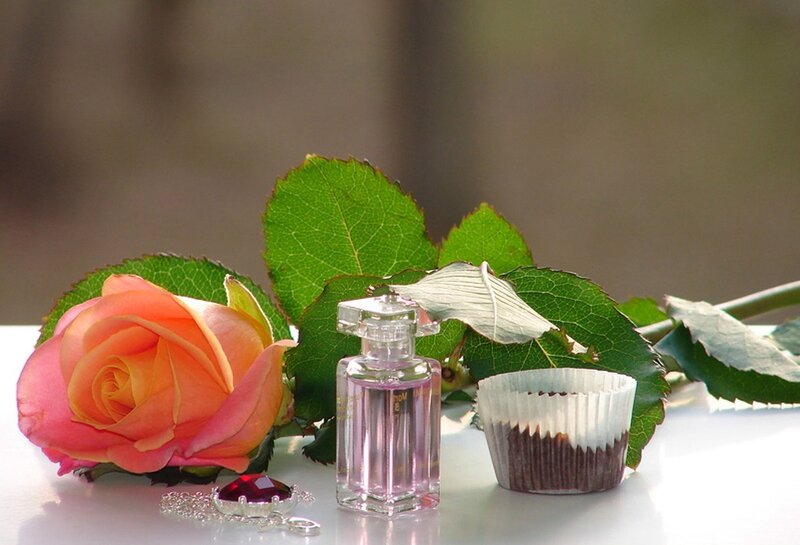 Rose and Perfume Bottle