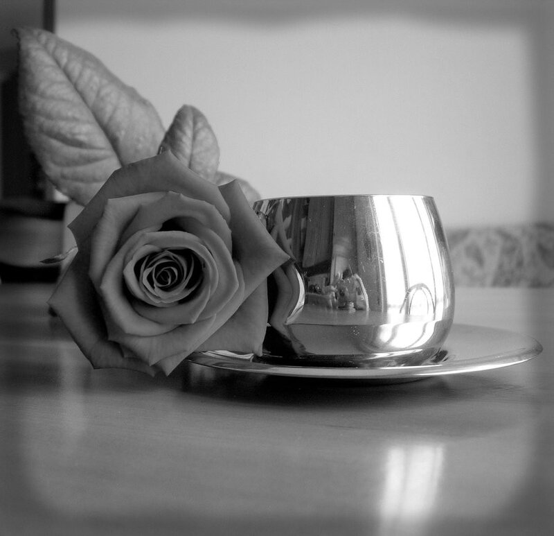 rose and silver cup
