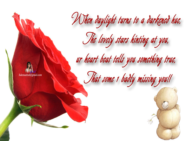 rose and teddy bear message