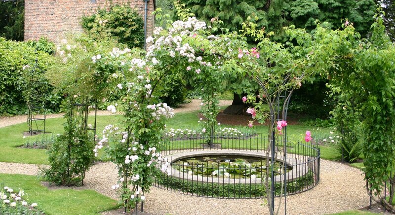 Rose Arbor with Pond