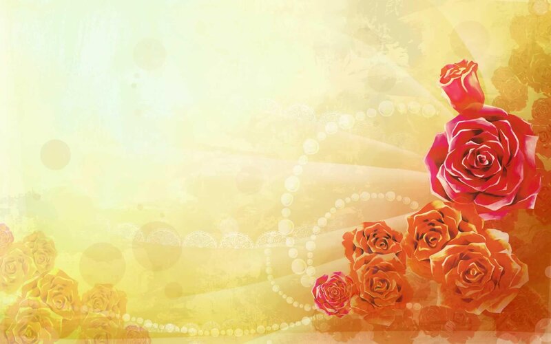 rose bouquet on golden background