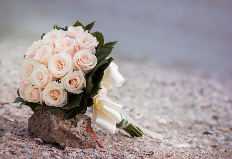 Rose Bouquet on Rock