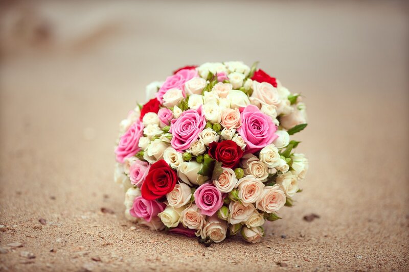 Rose Bouquet on Sand