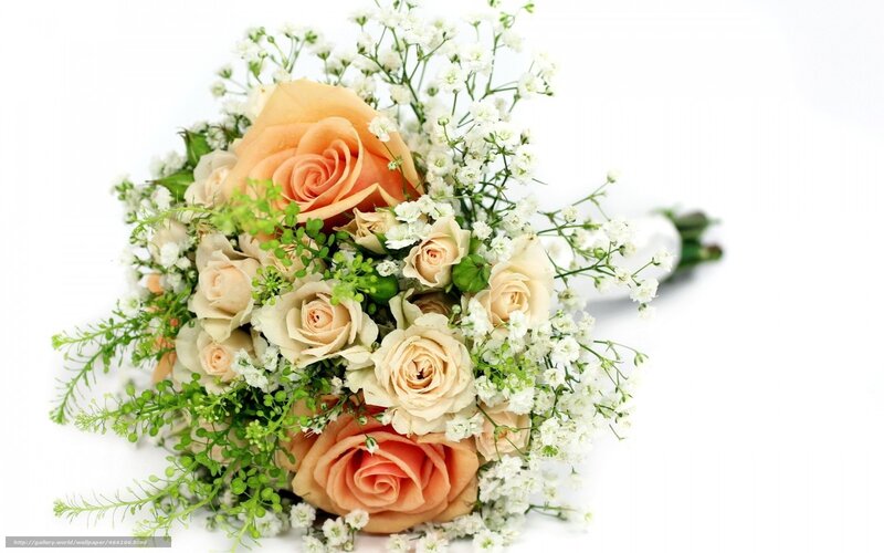 rose bouquet with baby's breath