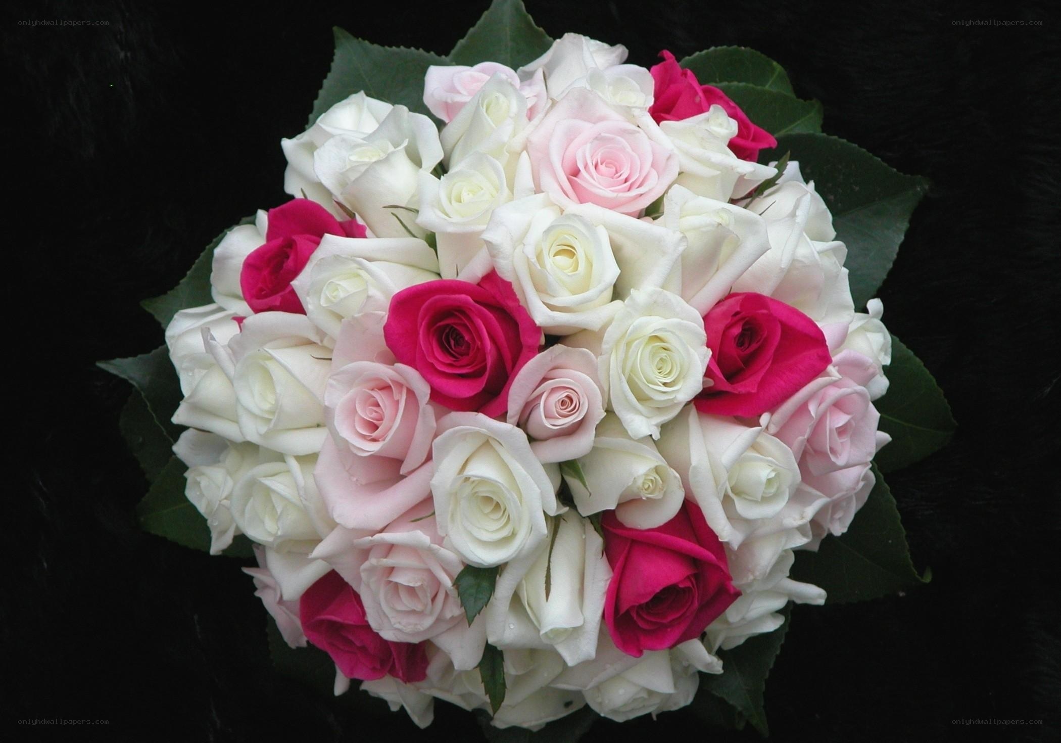 rose bouquet with pink and white flowers