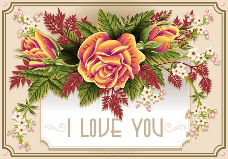 Rose Bouquet with Text