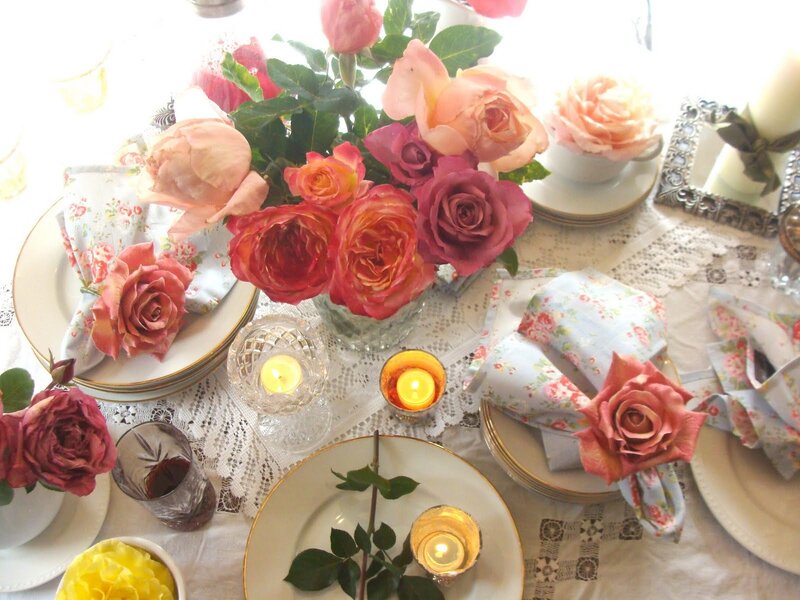 Rose Centerpiece on Table