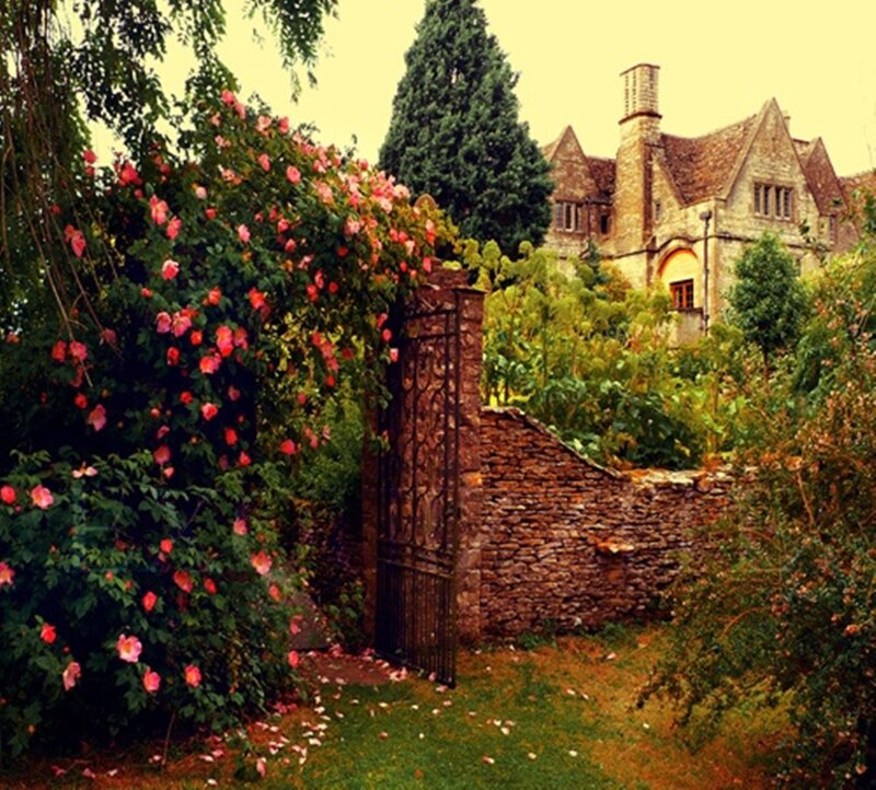 Rose-covered Gate and House
