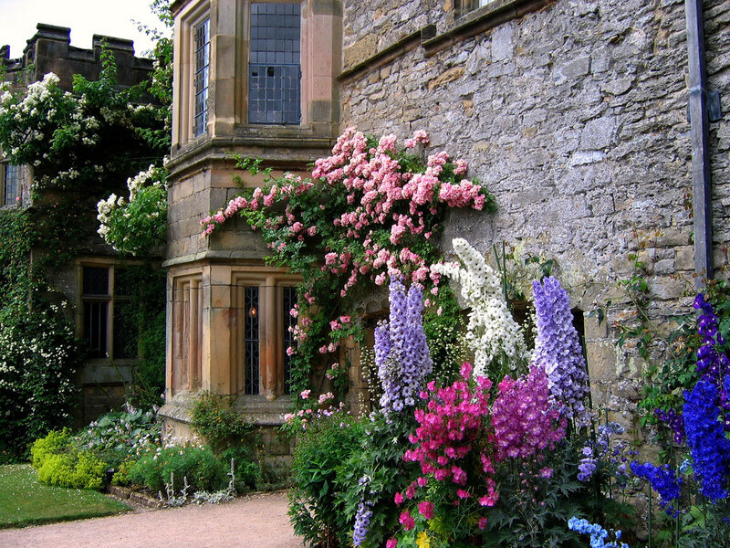 Rose-covered Stone Building