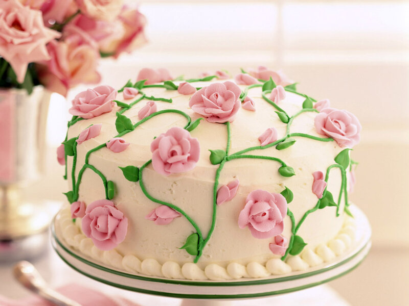 Rose-decorated Cake — Pink, Serene