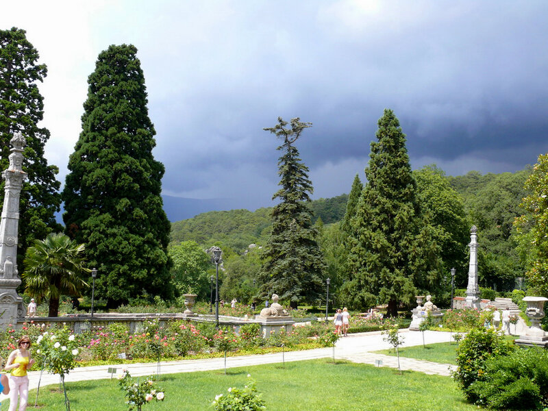Rose Garden with Statues
