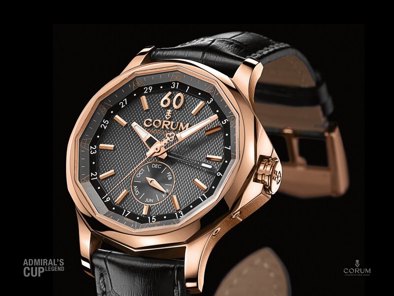 Rose Gold Watch — Black, Dramatic, Photograph, Black Leather Strap, Octagonal Case