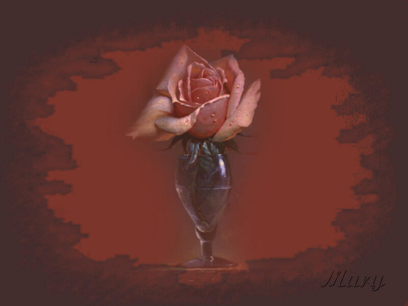 Rose in a Glass — Red