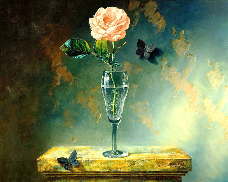 Rose in a Glass