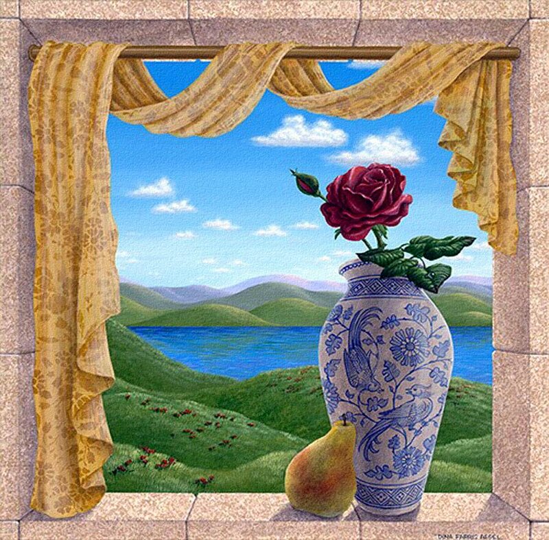 Rose in a Vase — Blue